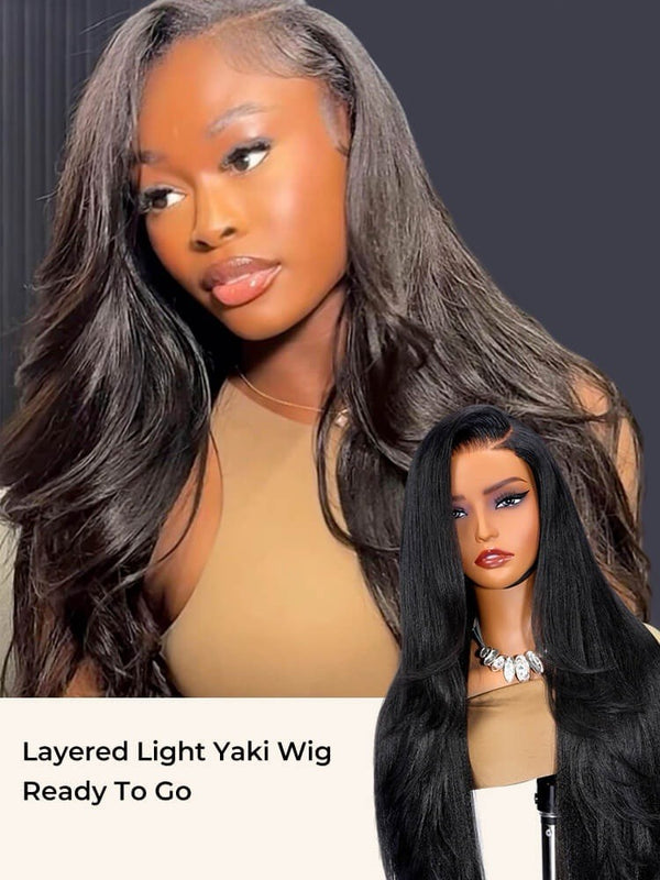 Chic Luxe Hair Side-Part Light Yaki Layered Wig