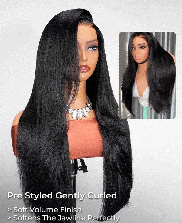 Chic Luxe Hair Side-Part Light Yaki Layered Wig