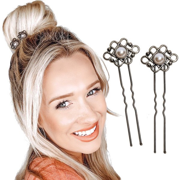 PONY-O Bun Pinz Decorative Hair Pins — Pack of 2