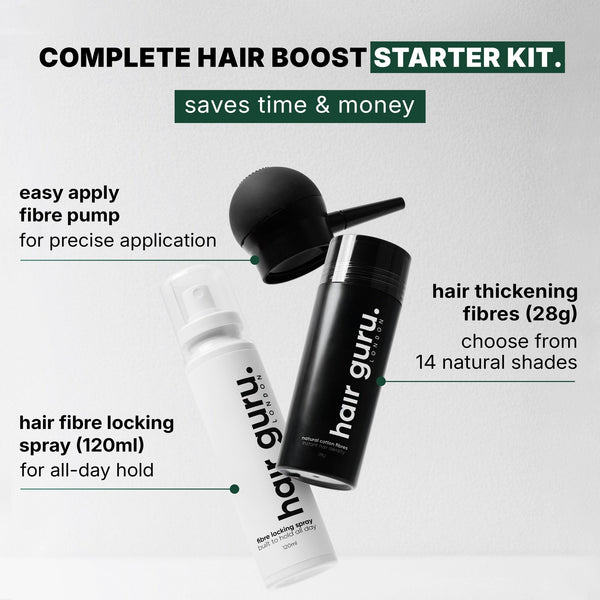 Hair Guru London Hair Fibres Starter Set Bundle