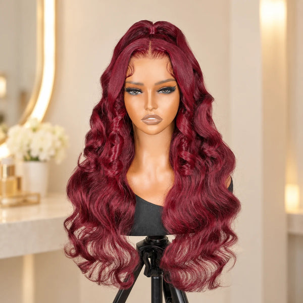 Chic Luxe Hair original style photograph on a neutral dressing-room background.
