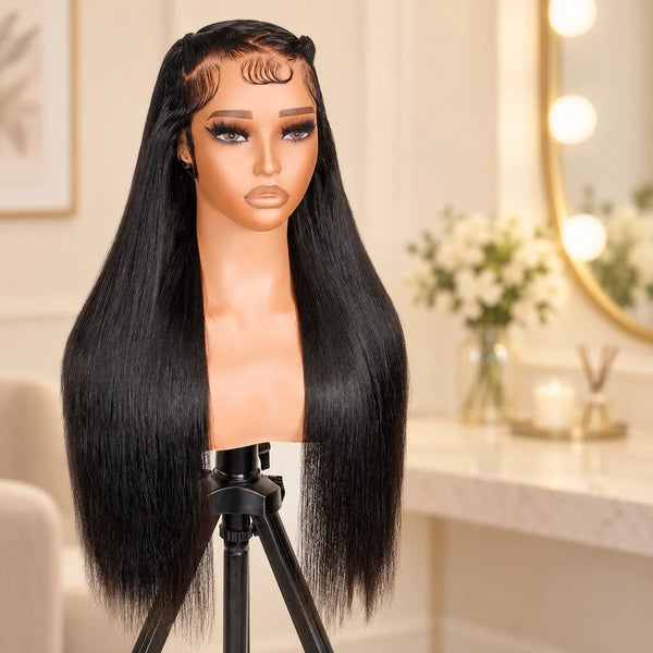 Chic Luxe Hair original style photograph on a neutral dressing-room background.