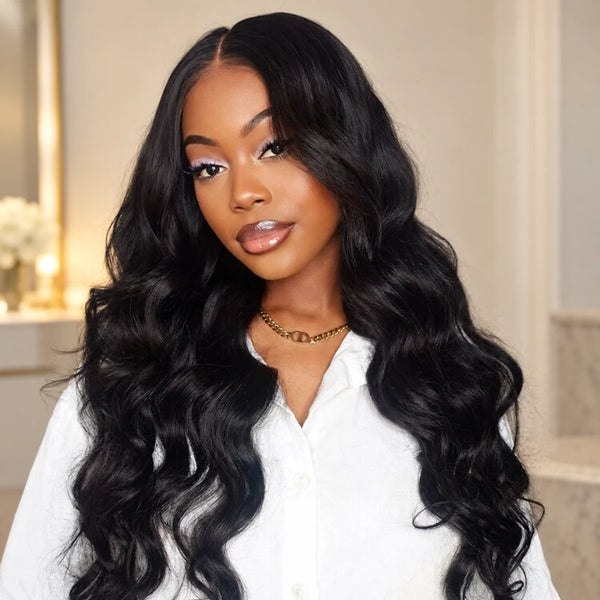Chic Luxe Hair original style photograph on a neutral dressing-room background.
