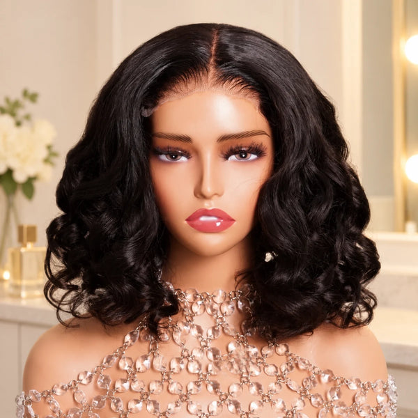 Chic Luxe Hair original style photograph on a neutral dressing-room background.