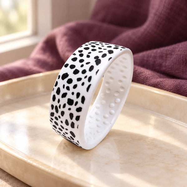 PONY-O Designer Medium or Large Hair Fastener — Dalmatian on a dressing-table tray.