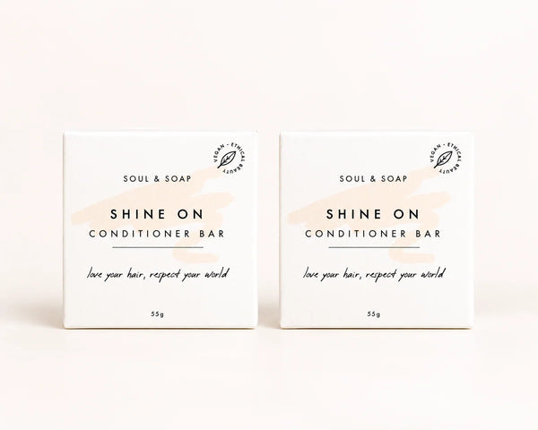 Soul & Soap Shine On Conditioner — 2 × 55g Bars — 2 individually packaged bars