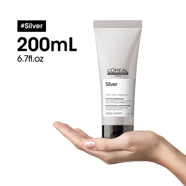 L'Oréal Professionnel Serié Expert Silver Conditioner Neutralising Brassy Tones & Enhancing Shine for Blonde & Silver Hair — 200 ml