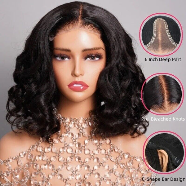 Chic Luxe Hair Wavy Bob Wig — Lace Front — Glueless — Short