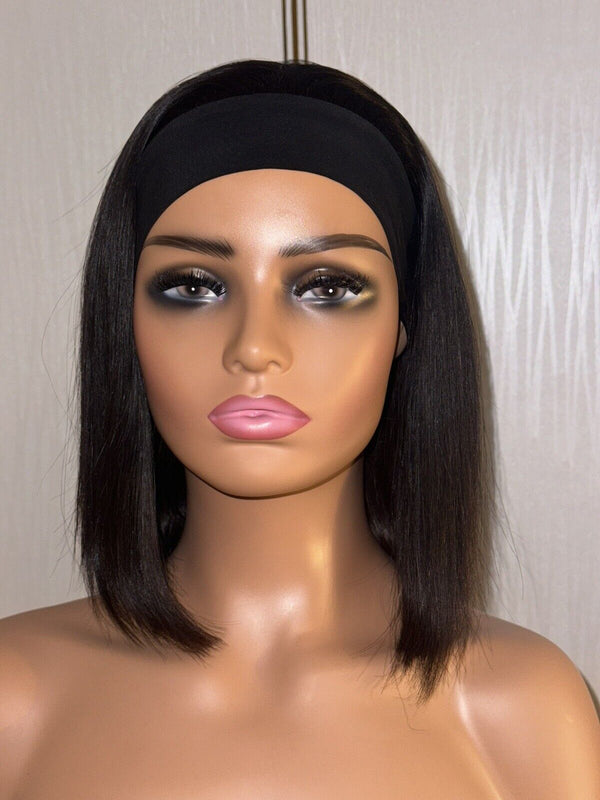 Chic Luxe Hair Glueless Headband Straight Short Bob Wig — Natural