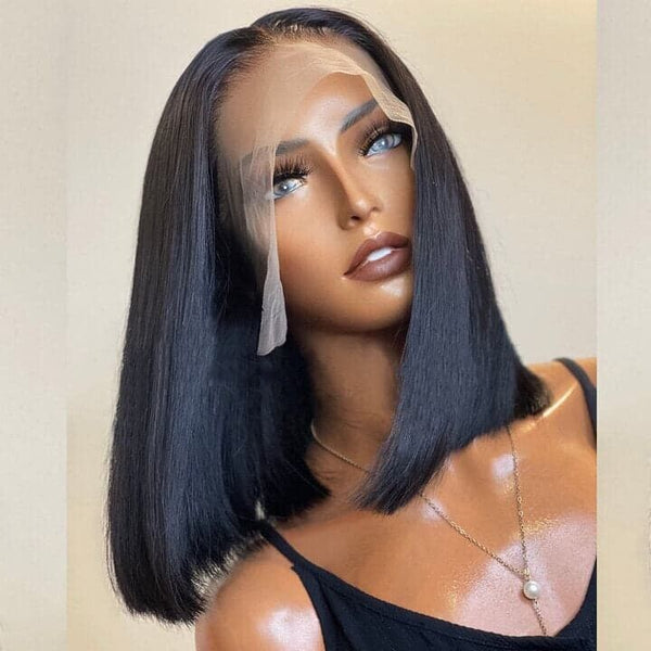 Chic Luxe Hair Straight Short Full Invisible Crystal Lace Front Wig