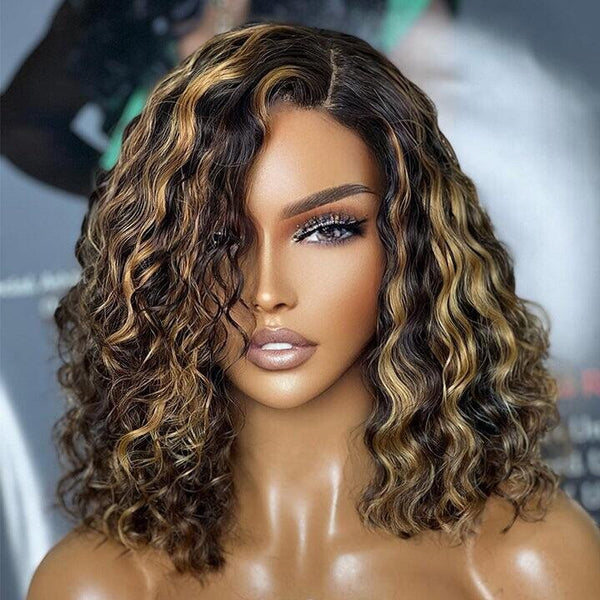 Chic Luxe Hair Glueless Lace Front Highlight Honey Blonde Short Wig