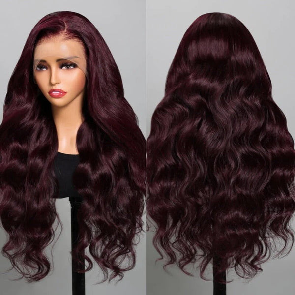 Chic Luxe Hair Glueless Full Lace Front Dark Purple Wavy Long Wig