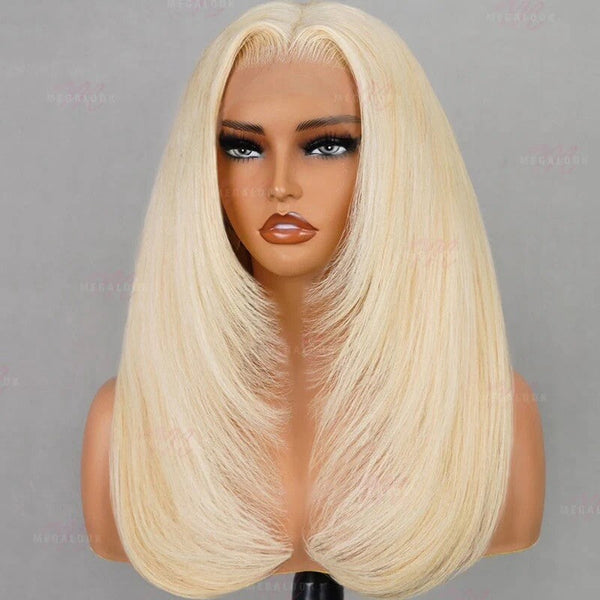 Chic Luxe Hair Layered Cut Glueless Lace Front Straight Blonde Wig