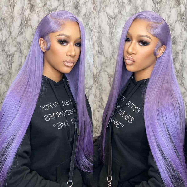 Chic Luxe Hair Lace Front Wavy Straight Light Lavender Glueless Wig