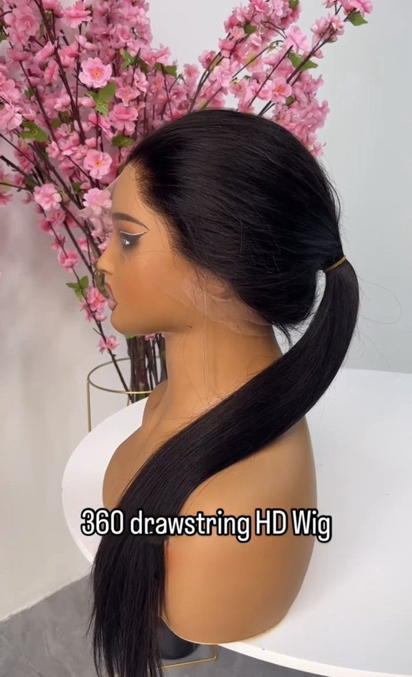 Chic Luxe Hair Raw Vietnamese SDD 360 Lace Drawstring Bone Straight Glueless Ready To Wear Wig