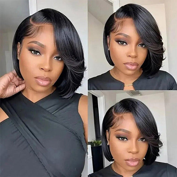 Chic Luxe Hair Butterfly Layered Cut Short Bob Ready To Go Glueless Wig