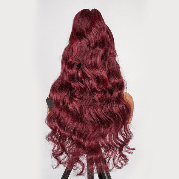 Chic Luxe Hair Glueless Pre-Styled Half Ponytail Wear Go Wavy Wig — 99j