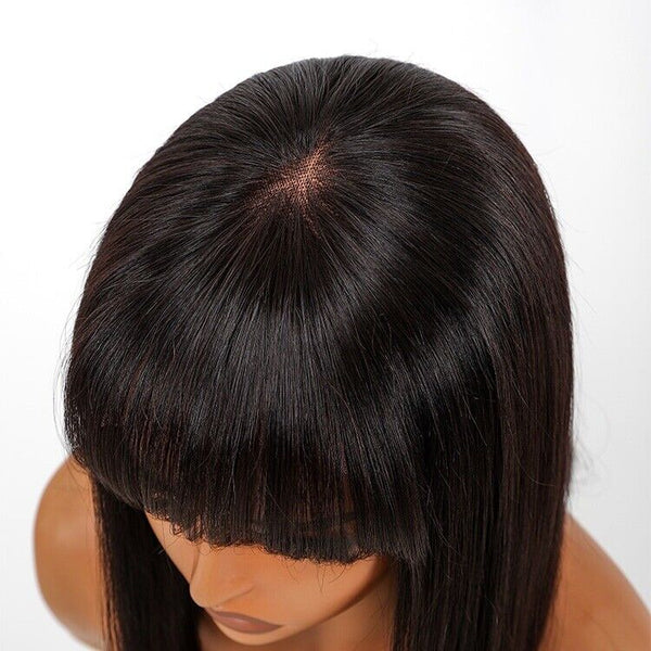 Chic Luxe Hair Short Bob With Bangs Wig — 5x5 Closure — Glueless