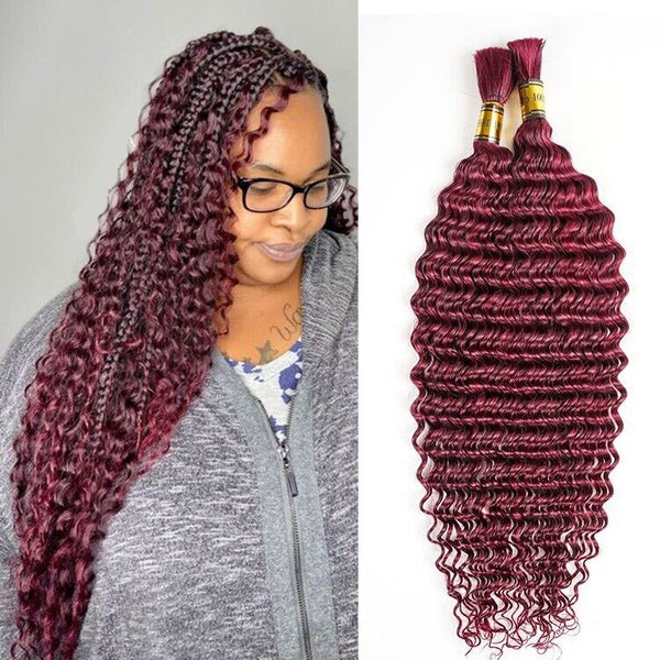 Chic Luxe Hair Deep Wave Human Hair Bulk — For Braiding — Boho Braids — 2 Bundle