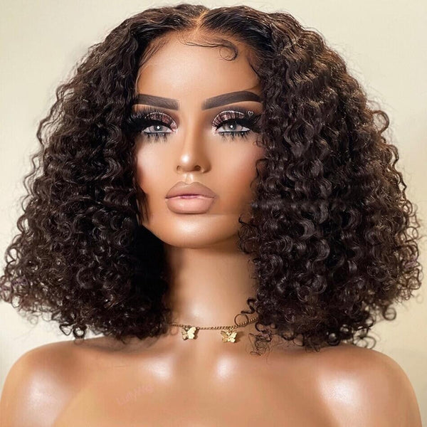 Chic Luxe Hair Short Deep Wave Lace-Front Wig