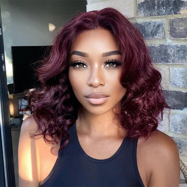 Chic Luxe Hair Full Wig Wavy Invisible Lace Front Short Bob