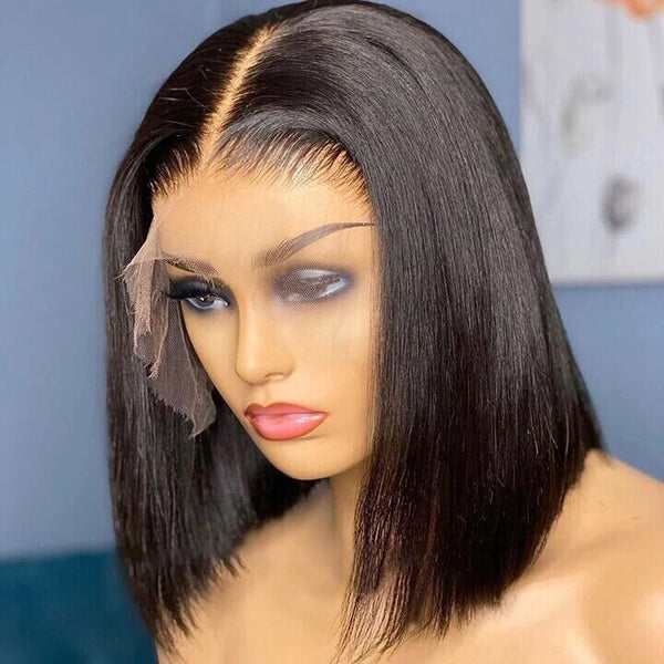 Chic Luxe Hair Straight Short Full Invisible Crystal Lace Front Wig