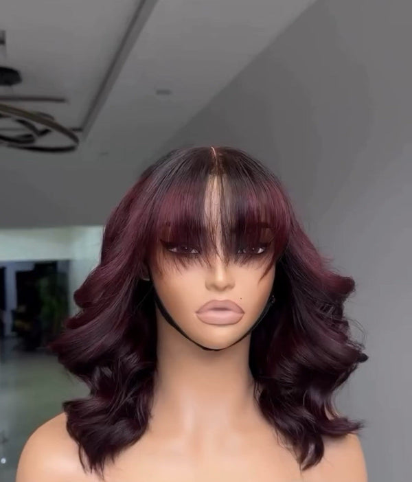 Chic Luxe Hair Wavy Fringe Bob Wig