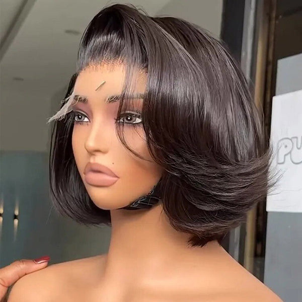 Chic Luxe Hair Butterfly Layered Cut Short Bob Ready To Go Glueless Wig
