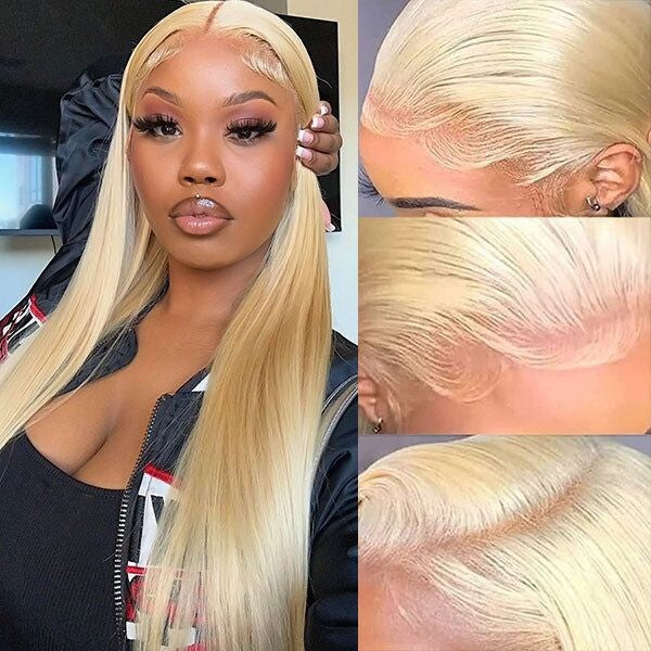 Chic Luxe Hair Full Wig Straight Wavy Lace Front Long 613 Blonde