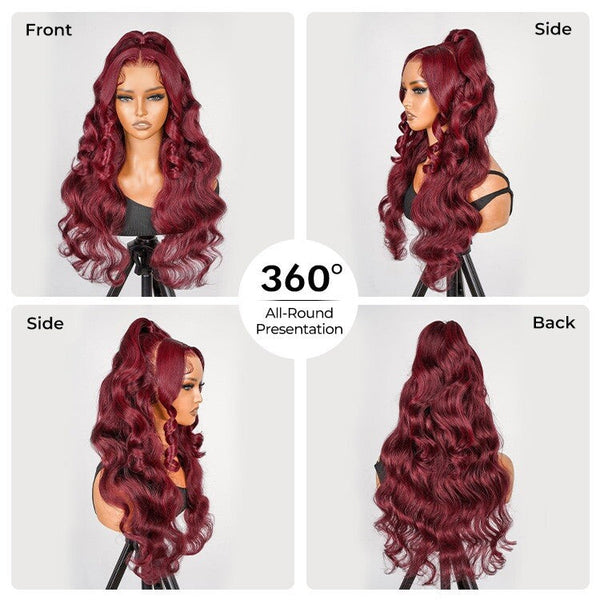 Chic Luxe Hair Glueless Pre-Styled Half Ponytail Wear Go Wavy Wig — 99j