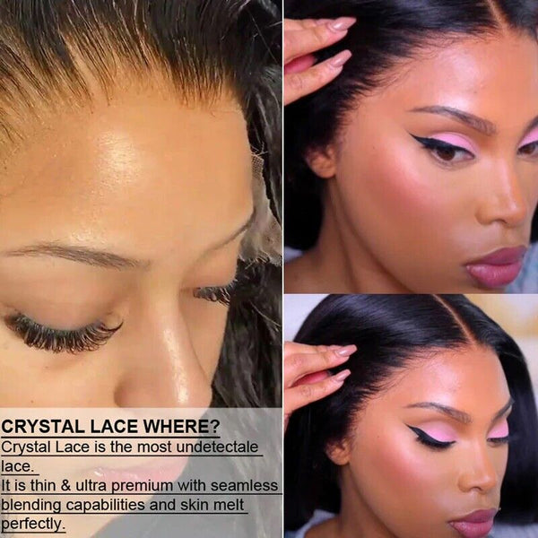 Chic Luxe Hair Straight Short Full Invisible Crystal Lace Front Wig