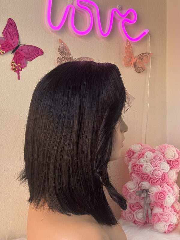 Chic Luxe Hair Ready To Wear Pre-Styled Glueless Lace Front Side Bang Bob Wig