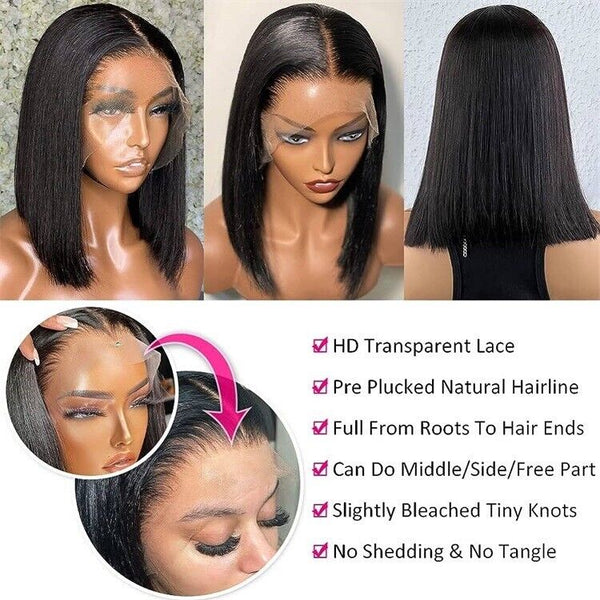 Chic Luxe Hair Straight Short Bob Full Lace Front Wig