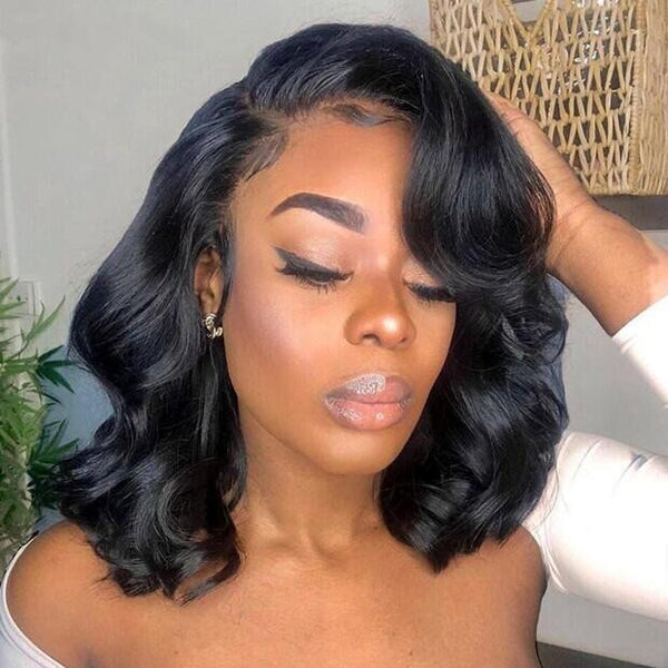 Chic Luxe Hair Pre Styled Wavy Short Lace Front Bob Wig — 13*4 Lace