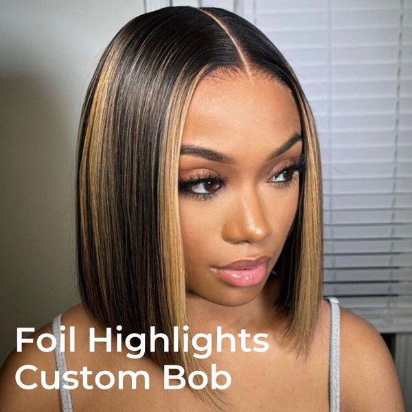 Chic Luxe Hair Blunt Cut Short Bob Ready To Go Glueless Lace Front Wig