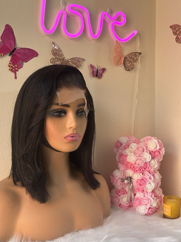 Chic Luxe Hair Ready To Wear Pre-Styled Glueless Lace Front Side Bang Bob Wig