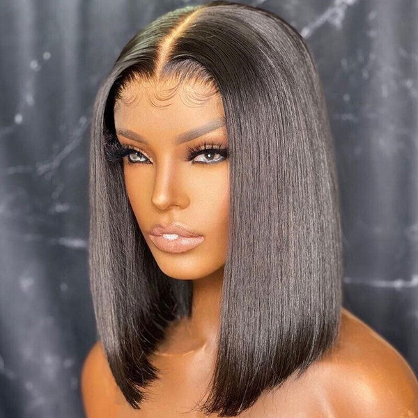 Chic Luxe Hair Straight Short Full Invisible Crystal Lace Front Wig