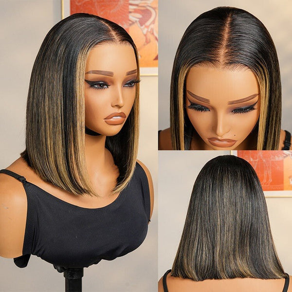 Chic Luxe Hair Blunt Cut Short Bob Ready To Go Glueless Lace Front Wig