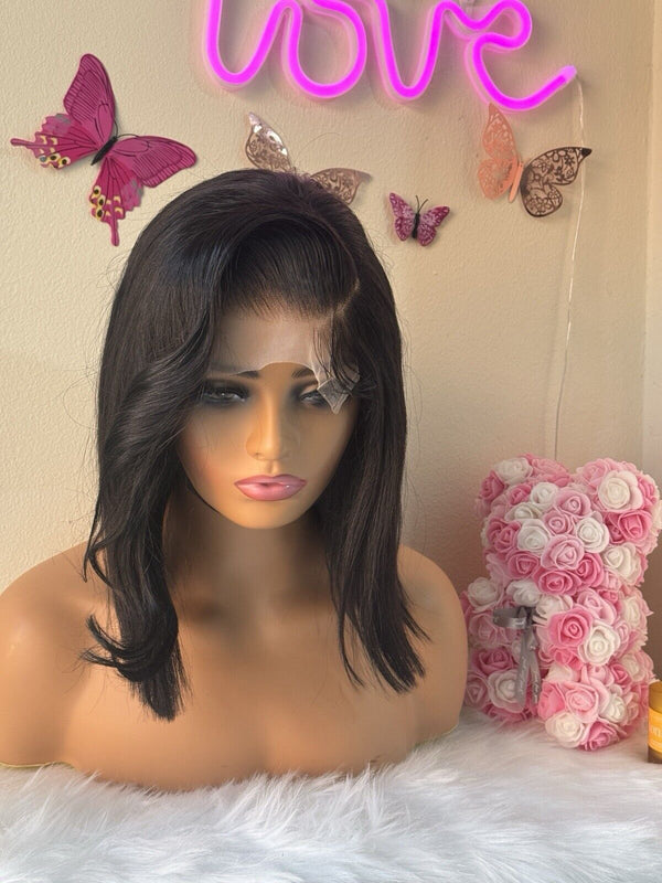 Chic Luxe Hair Ready To Wear Pre-Styled Glueless Lace Front Side Bang Bob Wig