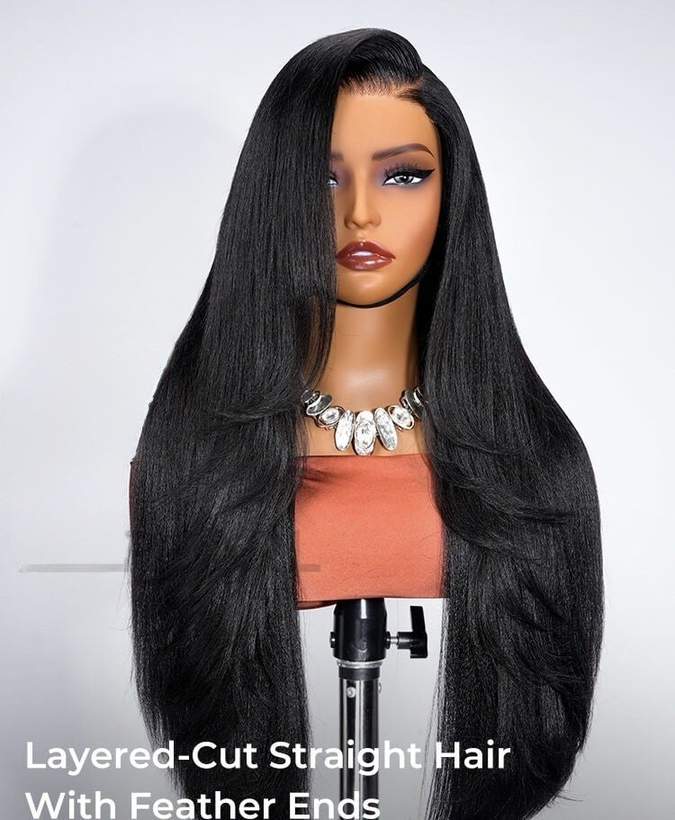 Chic Luxe Hair Side-Part Light Yaki Layered Wig