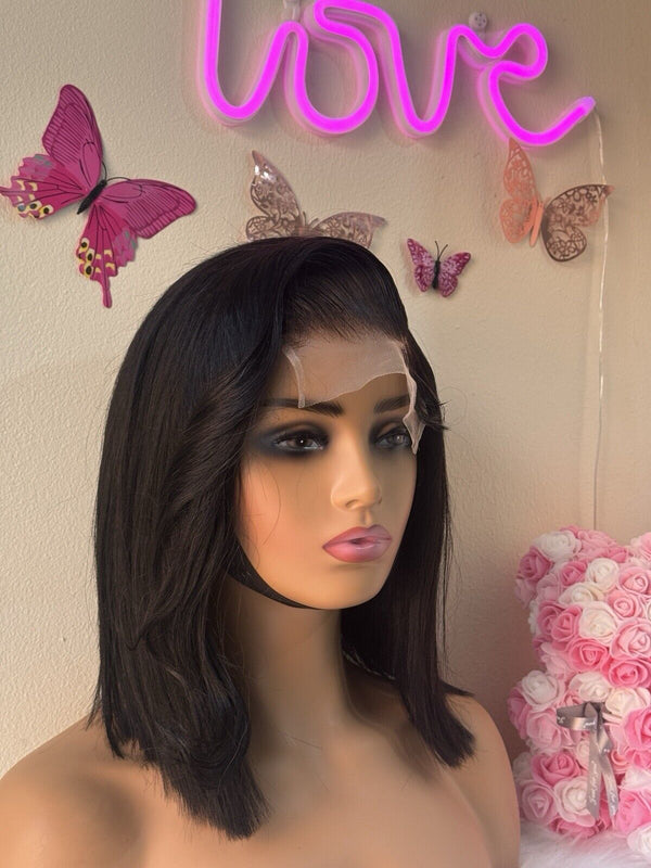 Chic Luxe Hair Ready To Wear Pre-Styled Glueless Lace Front Side Bang Bob Wig