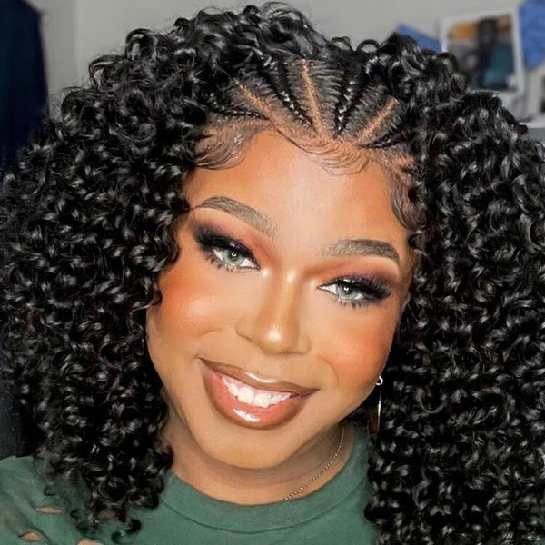 Chic Luxe Hair Glueless Full Lace Front Curly Braided Wig — Short/Long