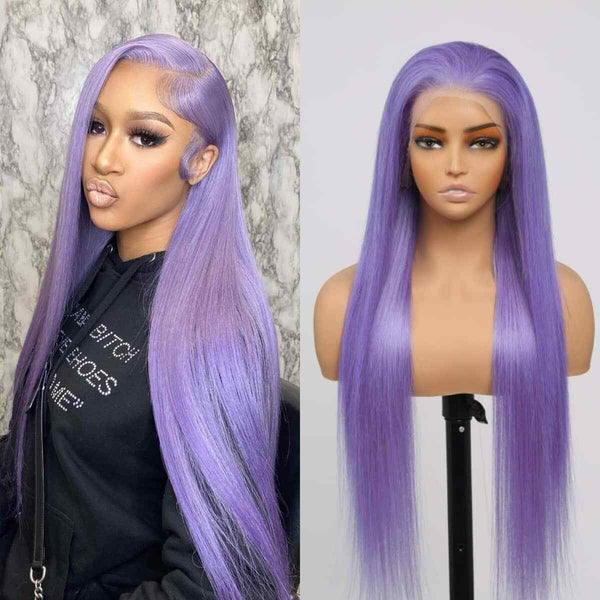 Chic Luxe Hair Lace Front Wavy Straight Light Lavender Glueless Wig