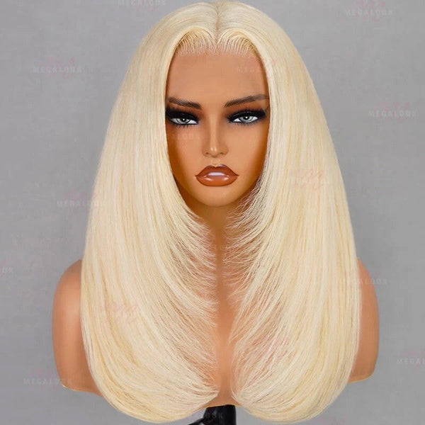 Chic Luxe Hair Layered Cut Glueless Lace Front Straight Blonde Wig