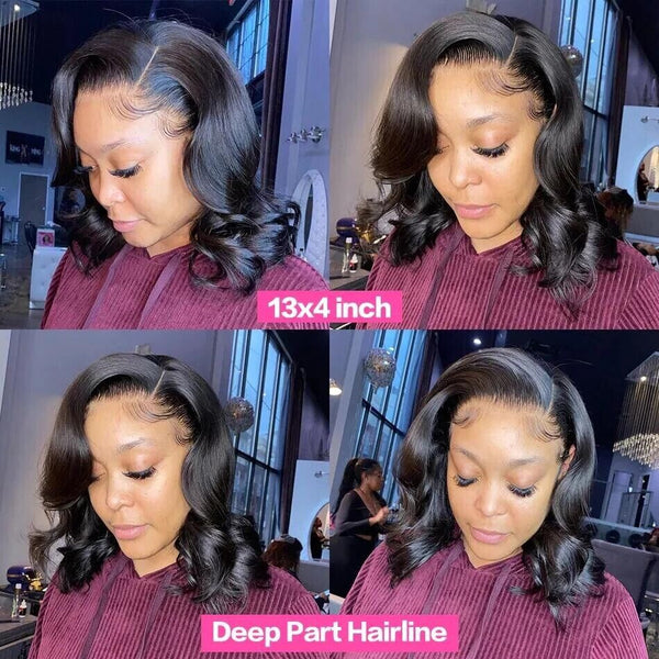 Chic Luxe Hair Glueless Full Wavy Lace Front Short Wig