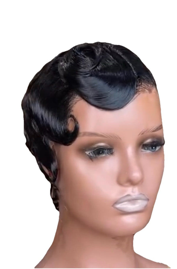 Chic Luxe Hair Pixie Cut Finger Wavy Pre-Styled Short Wig