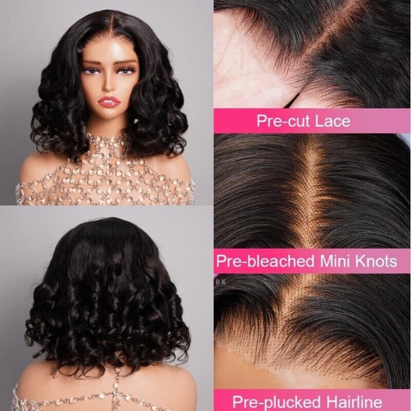 Chic Luxe Hair Wavy Bob Wig — Lace Front — Glueless — Short