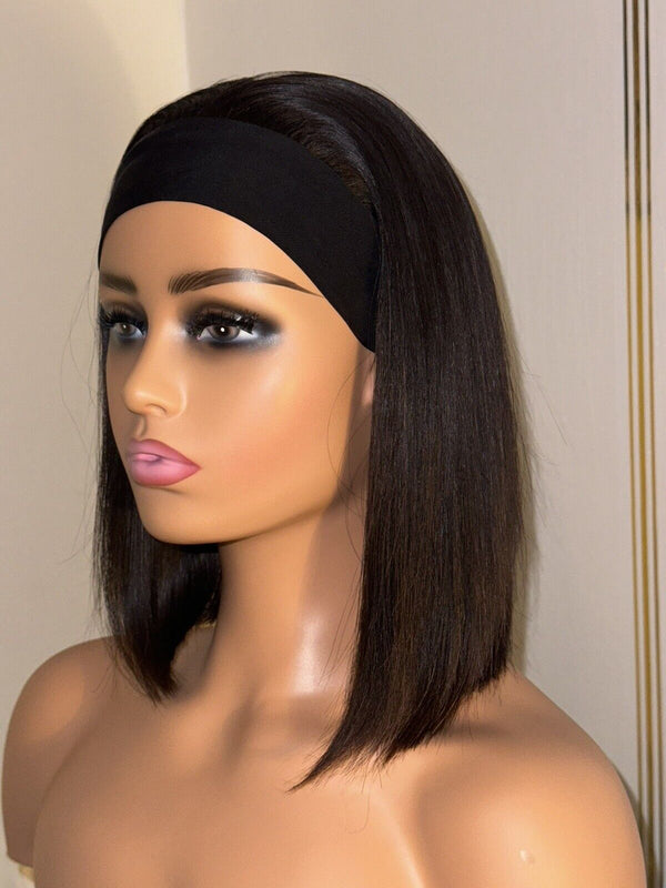 Chic Luxe Hair Glueless Headband Straight Short Bob Wig — Natural