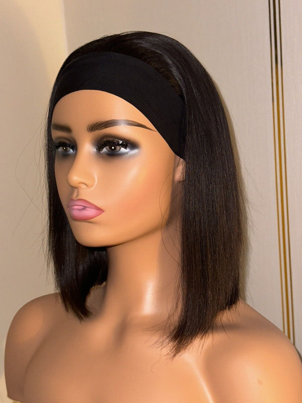 Chic Luxe Hair Glueless Headband Straight Short Bob Wig — Natural