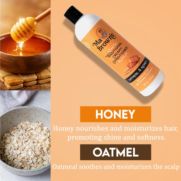 Ma Brown's Traditional Creamy Conditioner: Deeply Hydrating & Detangling for All Hair Types — 16 oz